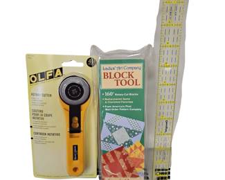 New OLFA Rotary Cutter Quilt Block Tool Ruler LOT