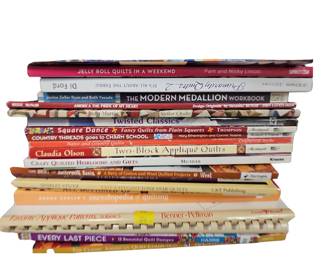 Quilt Pattern Books Stack Hard-Soft Covers No Magazines See Photos