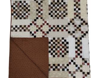 Quilt Machine Stitched Pink Burgundy 6 Point Stars