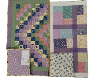 Throw Quilt Machine Stitched Pastels Children Baby Crib