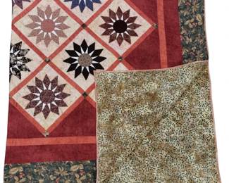 Full Queen Size Quilt Machine Stitched Tuscan Suns