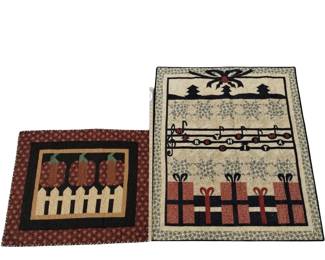 Quilts Machine Stitched Décor Wall Hangings Fall Pumpkins Winter Gifts Music