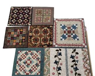 Quilts Machine Stitched Décor Placemats Wall Hangings 7 pcs Appliques