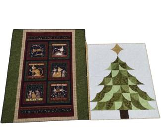 Throw Quilt Machine Stitched Christmas Tree Cats