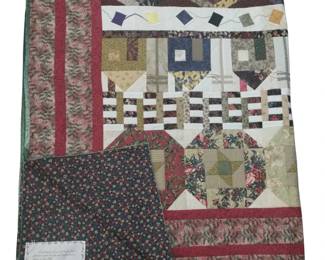 Full Queen Size Quilt Hand Stitched Appliqued Quilt Baskets