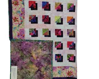 Queen Size Quilt Machine Stitched Vibrant Colors