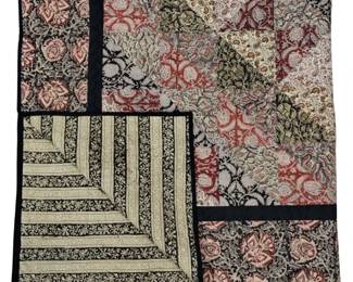 Throw Quilt Machine Stitched Vegetable Dyed Fabric