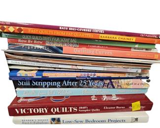 Quilt Pattern Books Stack Hard-Soft Covers No Magazines See Photos