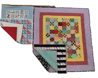 Throw Quilt Machine Stitched Pastels Baby Children Prints Décor Dresser 4 Pcs