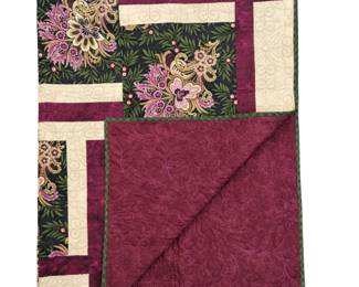 Quilt Machine Stitched Green Purple