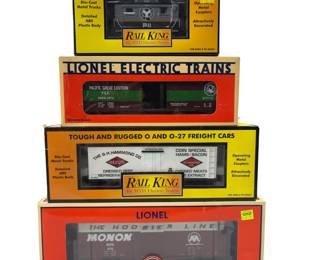 O27 LOT 4 Train Cars Rail King Lionel Caboose Freight