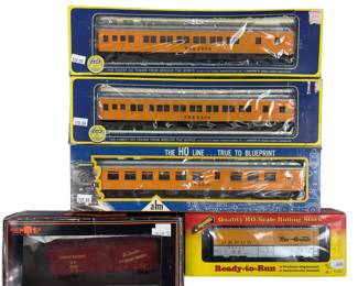 HO LOT 5 Train Cars AHM Passenger PRR 6000 6010 + Boxcars