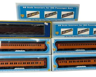 HO LOT 6 Train Cars IHC Passenger +Interior