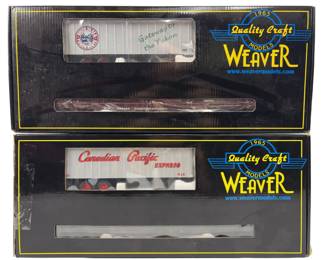O27 Weaver 50FT Flat Car 35ft Trailers 3 Rail CN 663468 & CP 503206