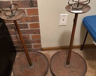 16 century beaten copper japanese candel holders