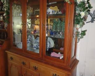 Traditional china cabinet.