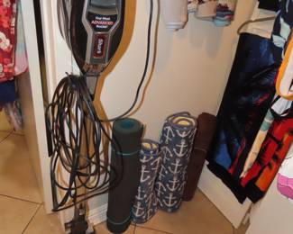 Shark Rocket vaccuum cleaner. Door and bathroom rugs.