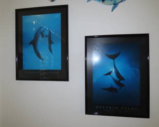 Dolphins and whales framed prints.