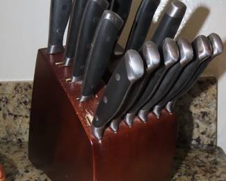 Knives and block.