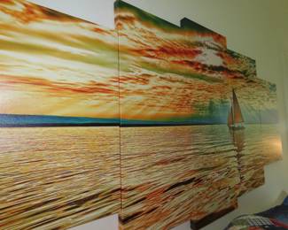 Sailing into the sunset, 5 piece wall art.