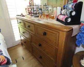Seven drawers and large mirror.