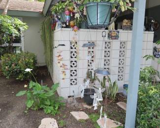 Plants and yard decor.