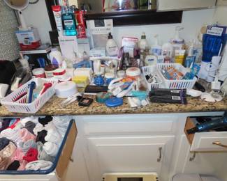 Personal hygiene and health items.