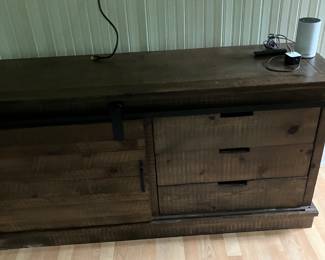 Barn door, credenza, great piece for TV and Stereo