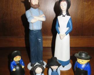 Ceramic Amish Family Figurines