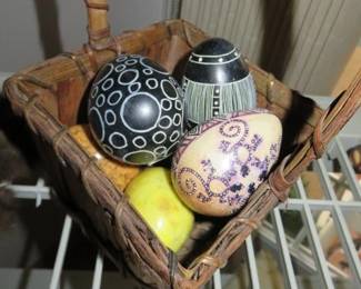 Hand Carved Stone, Marble Eggs