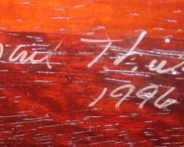 1996 Wooden Tongue Drum Signed