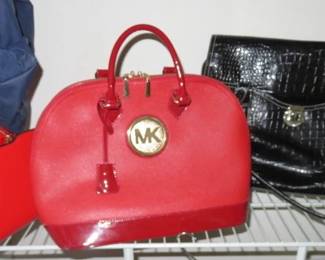 Red Michael Kors Handbag Purse