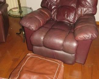 Oversize Brown Leather La-Z-Boy Recliner/Rocker