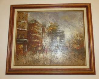 Signed Oil Painting by W. Kirby depicting a Parisian Street Scene