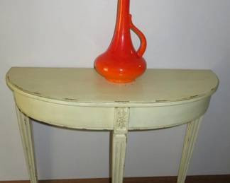 Distressed Demi Lune Console Table