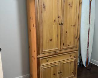 #57 - $350 - Hooker Pine cabinet 39W21Dx81T matching the two cabinets (buy all 3 pieces for $650)