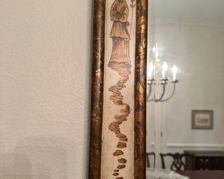 #17 - $385 - Chinoiserie cream & gold painted mirror 40Wx73T purchased at Orleans Antiques