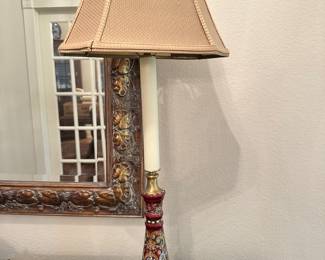 #26 - $110 - Pair of lamps pottery base polychrome 29 1/2T