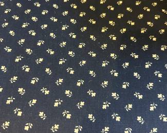 #46 - $140 - Scalloped back vintage chair navy / white little flowers 24Wx21Dx35