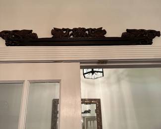 #24 - $80 each - Over the door carved Thailand wood carved 39x4 Purchased in Southern CA, used to hold silk wall hangings.