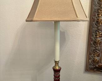 #26 - $110 - Pair of lamps pottery base polychrome 29 1/2T