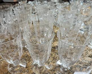 #82 - $175 - Fostoria "Navarre" 14 wine footed waters