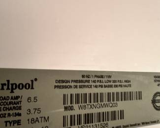#53 - $140 - 2012 whirlpool white single door fridge 28x29x89