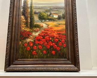 #2- $400 -Italian Landscape of red Poppys 34X46 purchased at Orleans Antiques in Fairhope AL