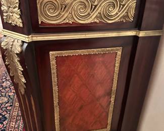 #16 - $950 - French buffet with ormolu 55 1/2"Lx21 1/2Dx37H - with crack in marble