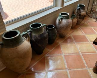 #80 - $ - Set of 7 Olive jars includes 4 large and 3 small jars.