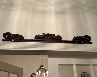 #24 - $80 each - Over the door carved Thailand wood carved 39x4 Purchased in Southern CA, used to hold silk wall hangings.