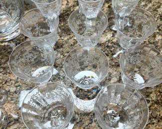 #82 - $175 - Fostoria "Navarre" 14 wine footed waters