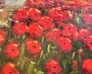 #2- $400 -Italian Landscape of red Poppys 34X46 purchased at Orleans Antiques in Fairhope AL