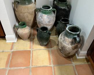 #80 - $ - Set of 7 Olive jars includes 4 large and 3 small jars.